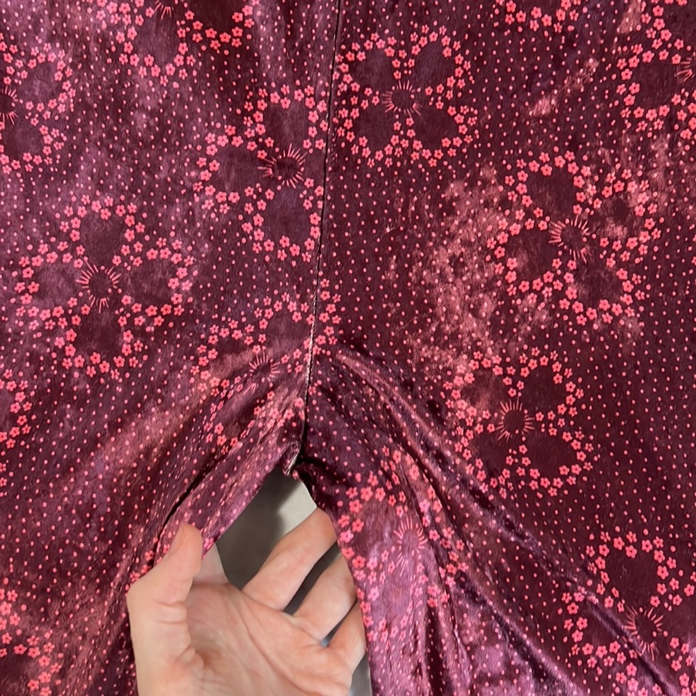 Free People Mulberry Floral Rosaline Velvet Flared Leg Jumpsuit - Picture 16 of 16